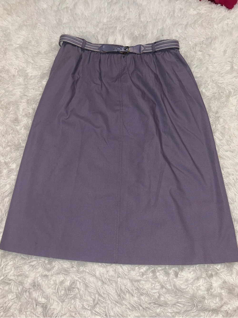 Alfred Dunner vintage dark lavender belted  a-line midi skirt woman’s size 16